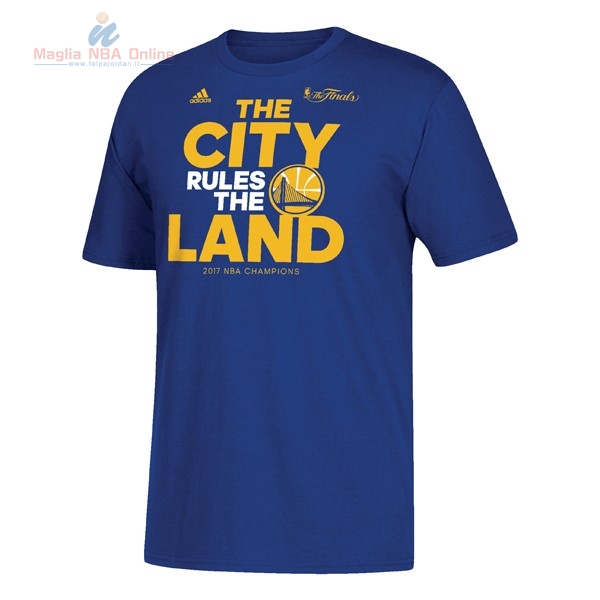 Acquista T-Shirt Golden State Warriors Champions 2017 Blu Oro