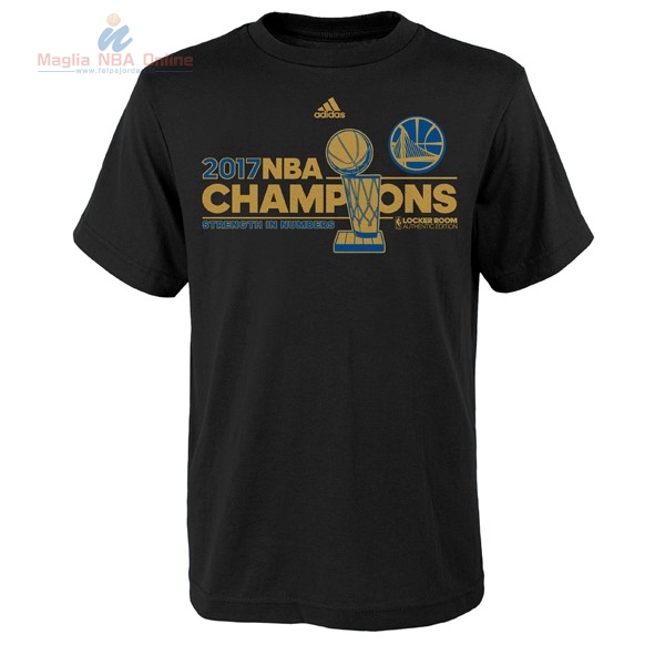 Acquista T-Shirt Golden State Warriors Champions 2017 Nero Oro