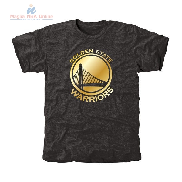 Acquista T-Shirt Golden State Warriors Nero Oro