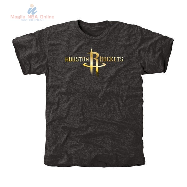 Acquista T-Shirt Houston Rockets Nero Oro