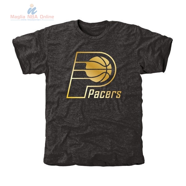 Acquista T-Shirt Indiana Pacers Nero Oro