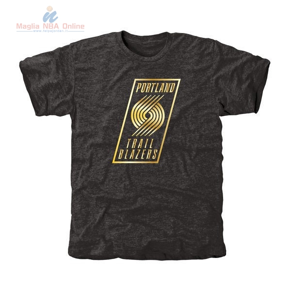 Acquista T-Shirt Portland Trail Blazers Nero Oro