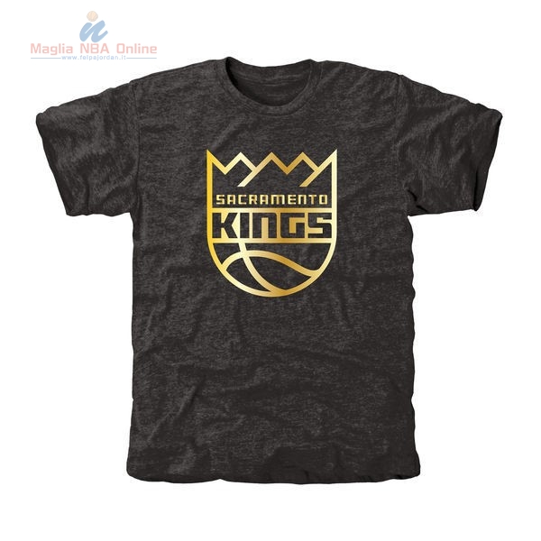 Acquista T-Shirt Sacramento Kings Nero Oro